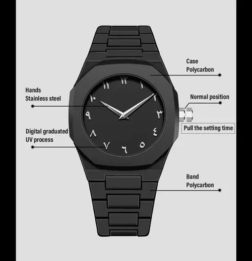 Original Black Arabic aura Watch